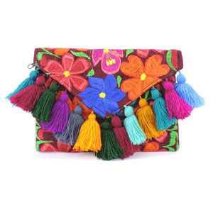 Handmade Boho Crossbody Purse Tassel Embroidered